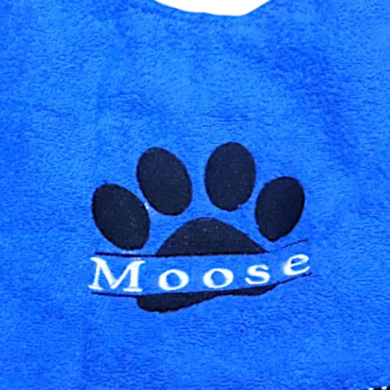 Custom Embroidered Paw Design Dog Bib: moose in paw2