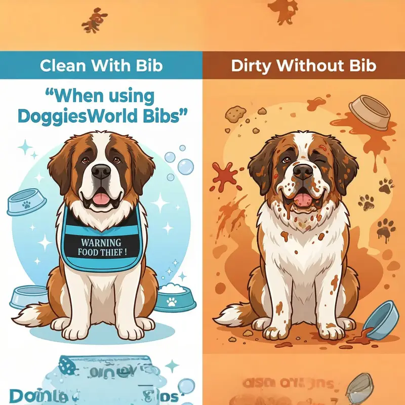 Exclusive 2-Colour Dog Bib: food thief