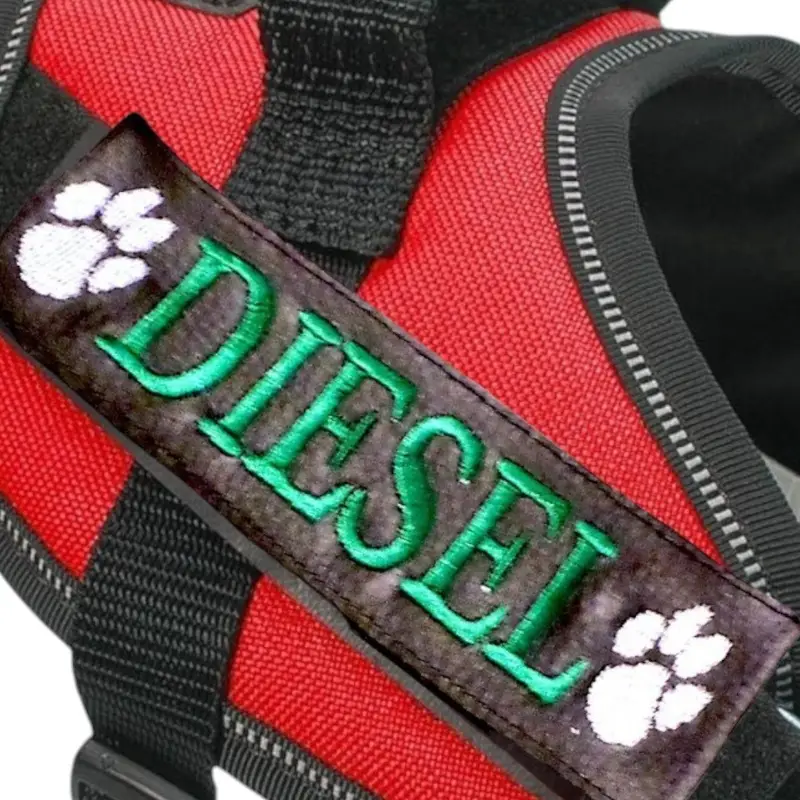 Diesel printed on dog harness