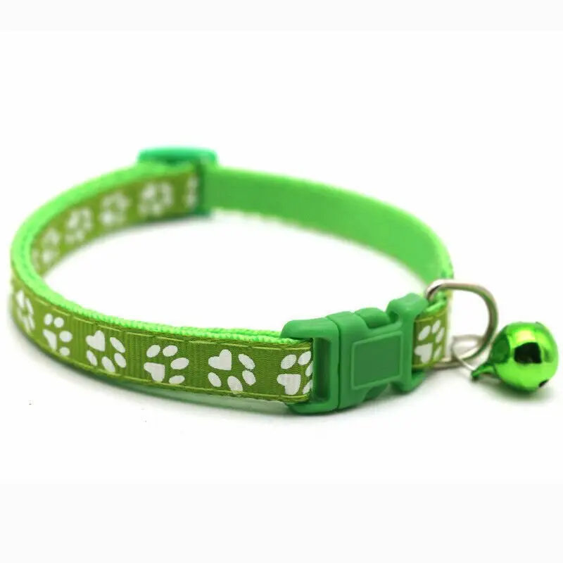 light green paw print collar