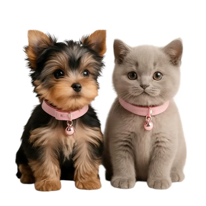 paw print puppy and kitten collar in light pink