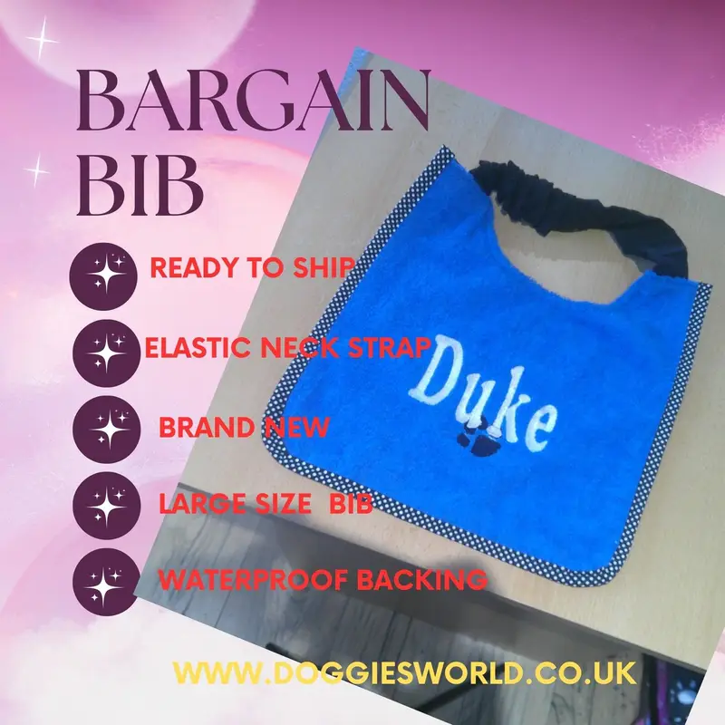 Dog bib brand new with name DUKE and paw: bargains