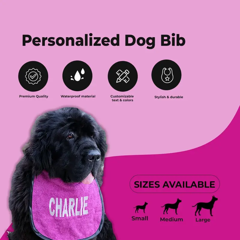 Custom made & personalised dog bibs - adjustable sizes for every breed