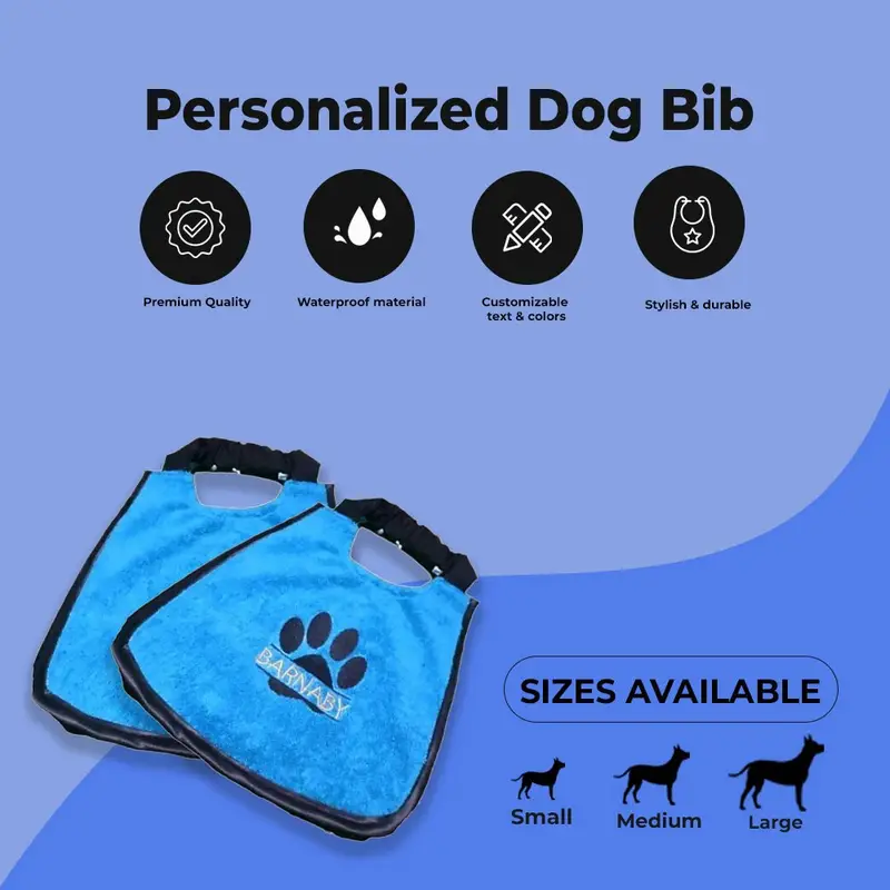 Custom Embroidered Paw Design Dog Bib, photo 6