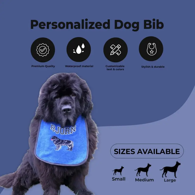 Personalised Newfoundland Dog Drooling Bib, photo 4