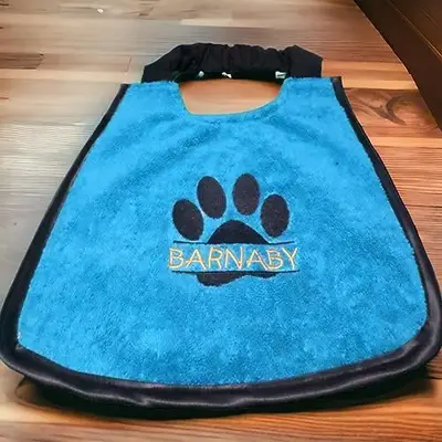 Custom Embroidered Paw Design Dog Bib: barnaby