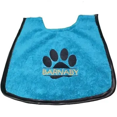 Custom Embroidered Paw Design Dog Bib: barnaby