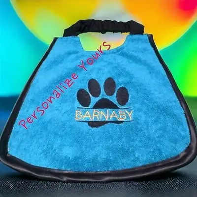 Custom Embroidered Paw Design Dog Bib: barnaby