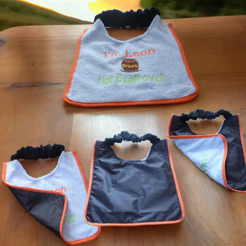 Saint Bernard personalised dog bib with brandy barrel, photo 6