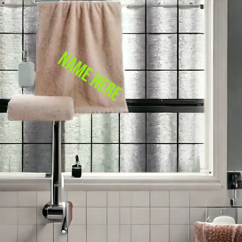 Personalised microfibre hand/face/pet towel: beige towel