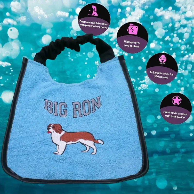 Personalised Saint Bernard Dog Drooling Bib, photo 3