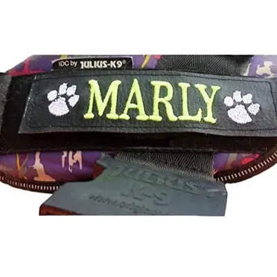 Dog harness labels