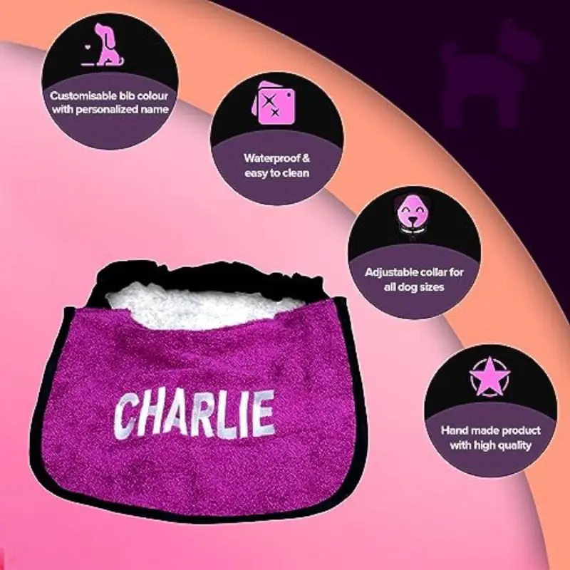 Bib for dog drool: charlie