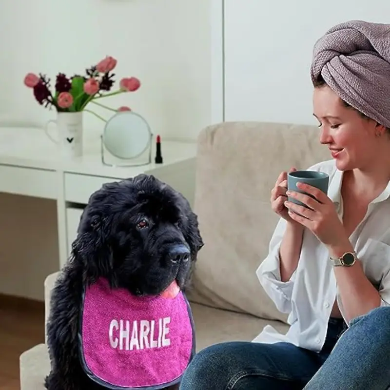 Bib for dog drool: charlie