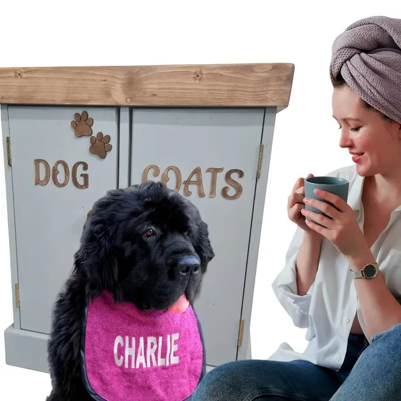 Bib for dog drool: charlie