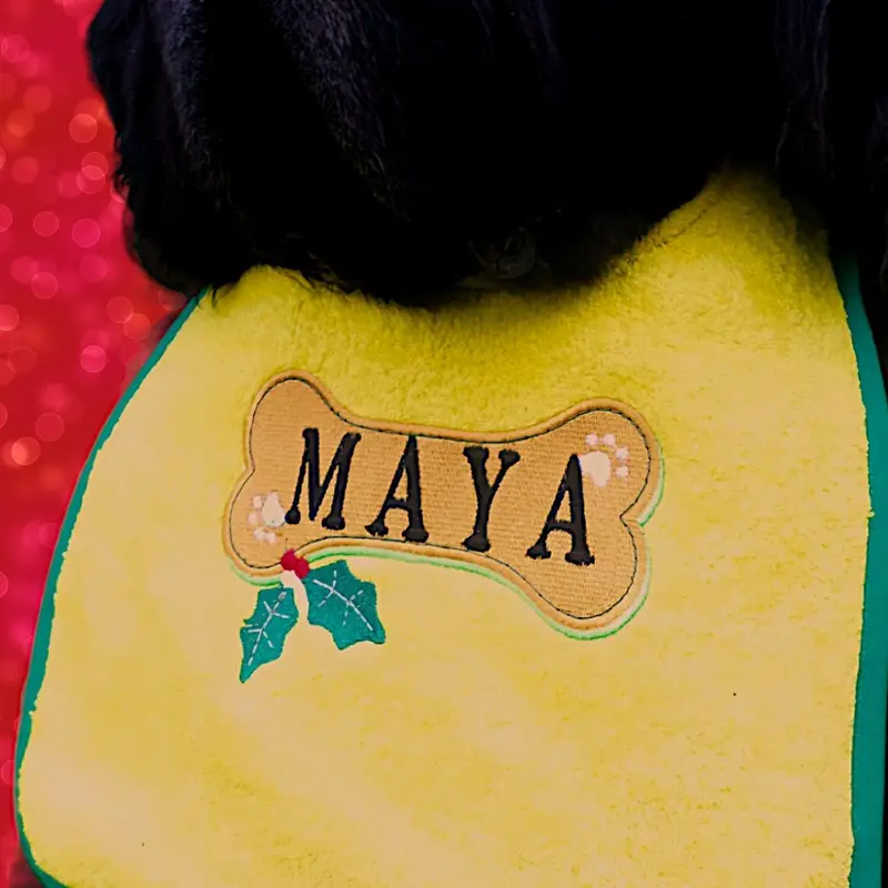 Holiday Personalised Christmas decorative bone dog bib, photo 10