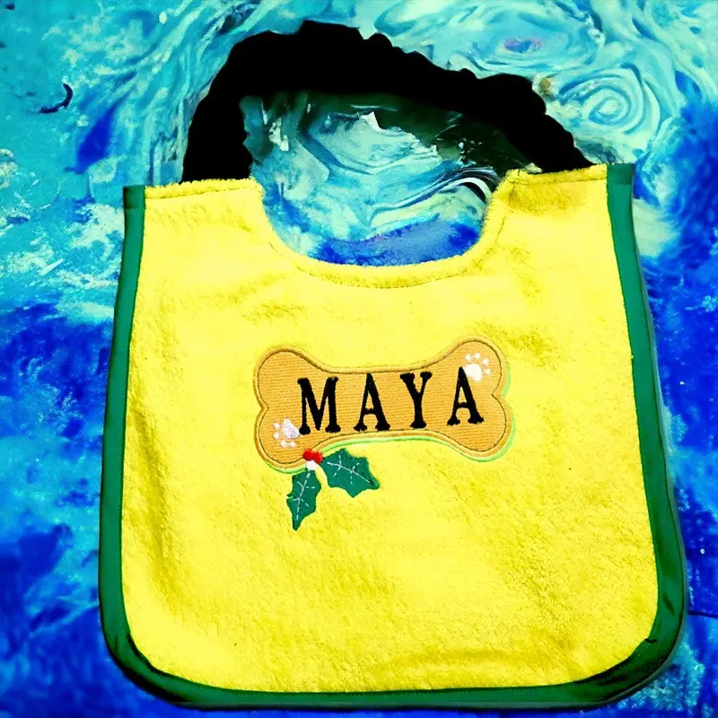 Holiday Personalised Christmas decorative bone dog bib, photo 6