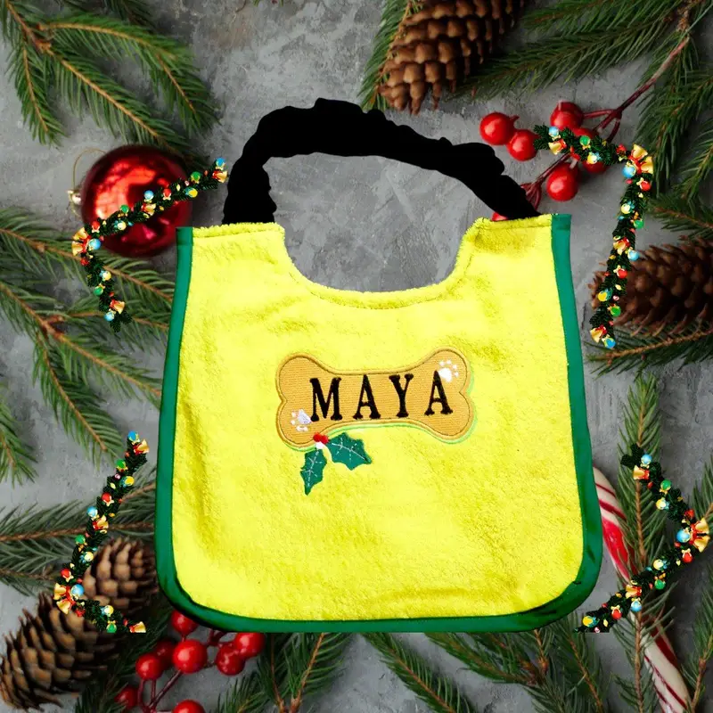 Holiday Personalised Christmas decorative bone dog bib, photo 8