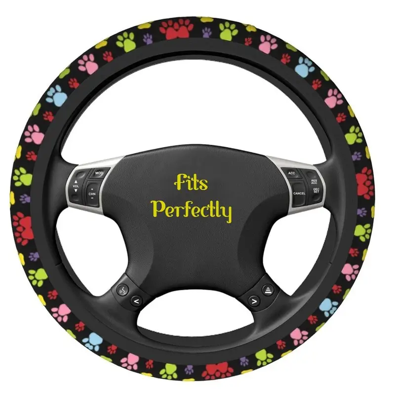 paw printed sterring cover