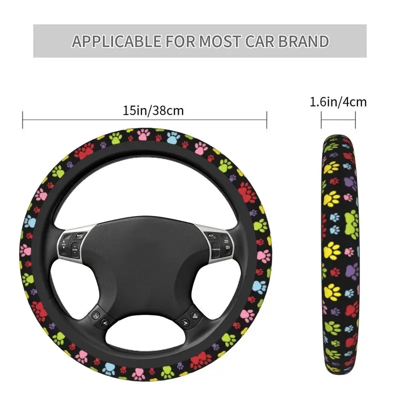 paw printed steering wheel cover