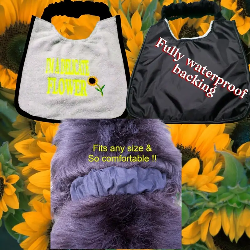 Delicate flower with sunflower design dog bib, photo 8