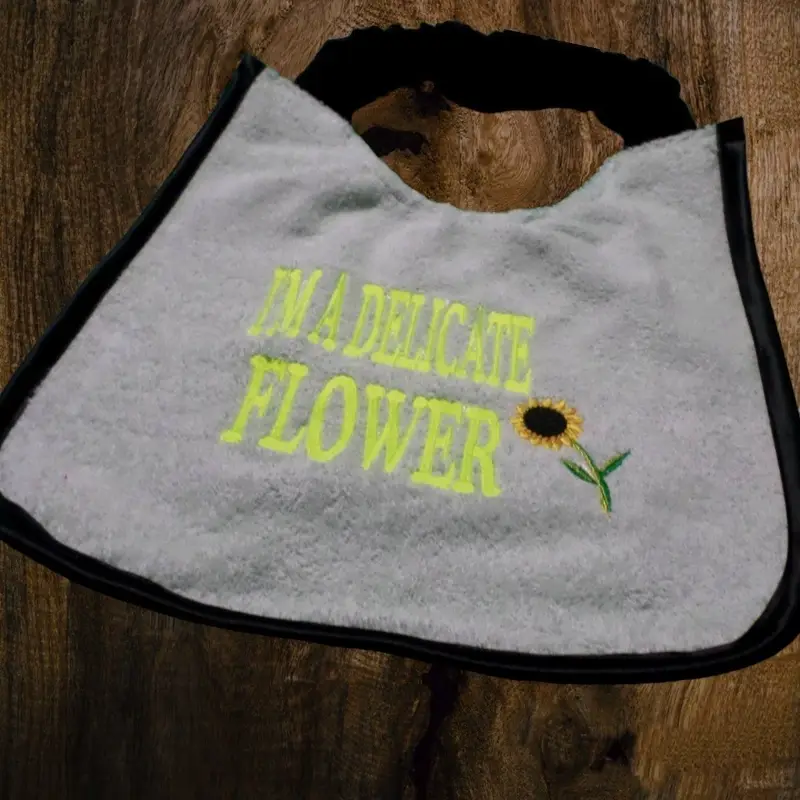 Delicate flower with sunflower design dog bib, photo 5