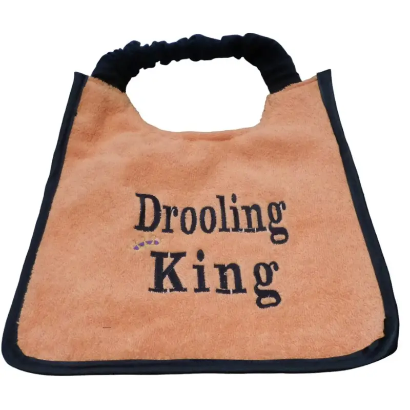 Royalty King/Queen dog bib: drooling king beige