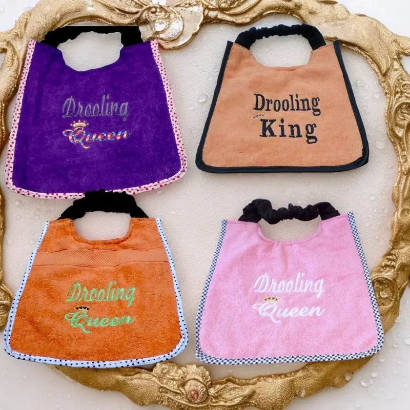 Royalty King/Queen dog bib: drooling queen king multi