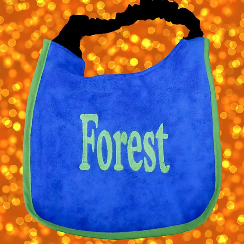 Personalised with your dog’s name bib: forest
