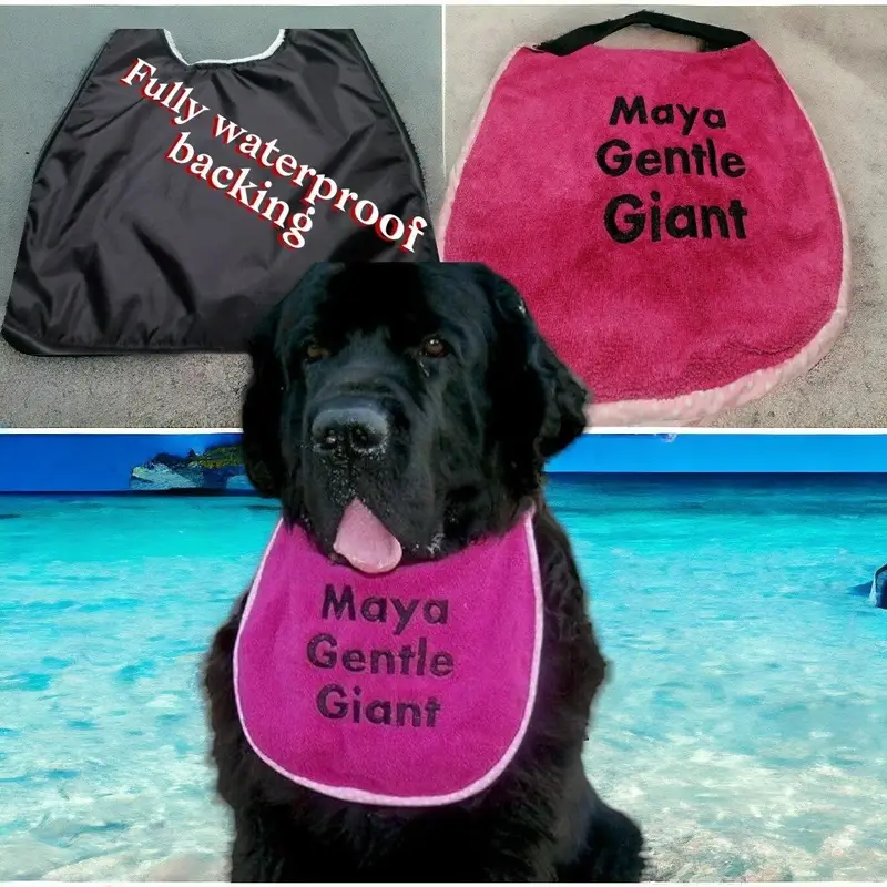 Personalised dog bib with name/wording: gentle