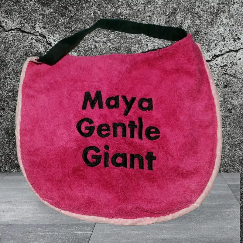 Personalised dog bib with name/wording: gentle