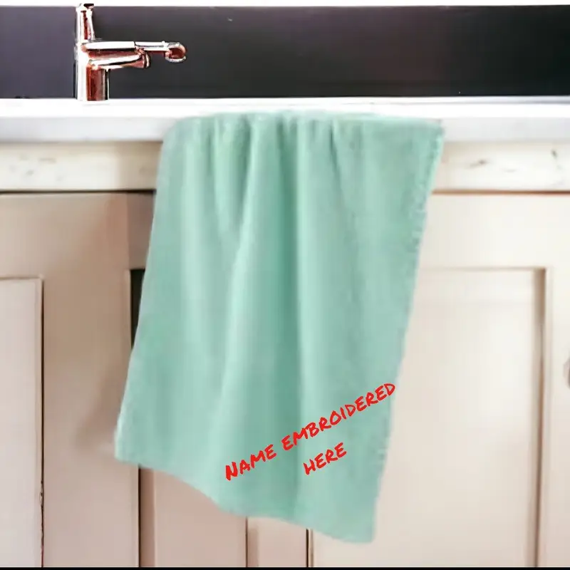 Personalised microfibre hand/face/pet towel: green towel