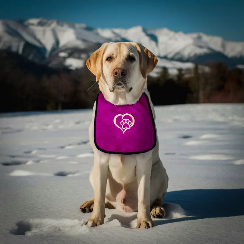 Heart & Paw Personalised Dog Bib: heart and paw