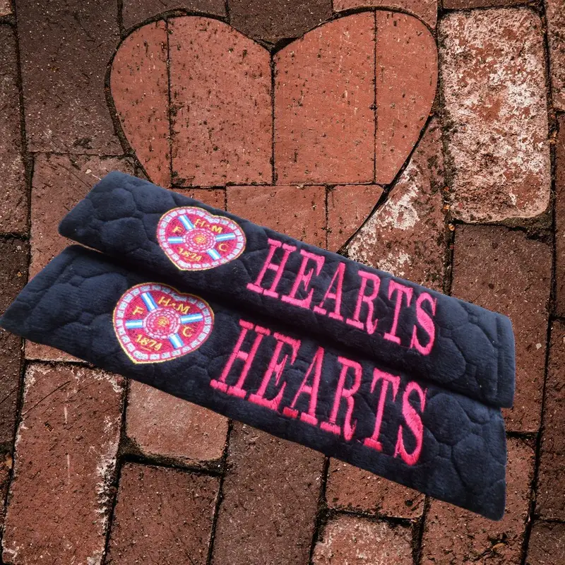 personalised car seat belt covers (Pair) -washable: hearts