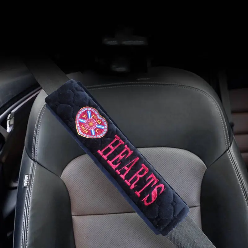 personalised car seat belt covers (Pair) -washable: hearts