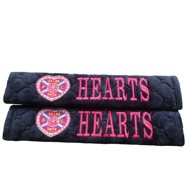 personalised car seat belt covers (Pair) -washable: hearts