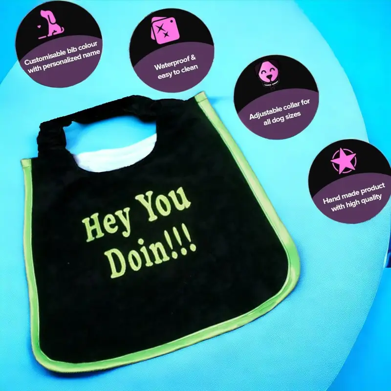 Personalise your own dog bib: hey you