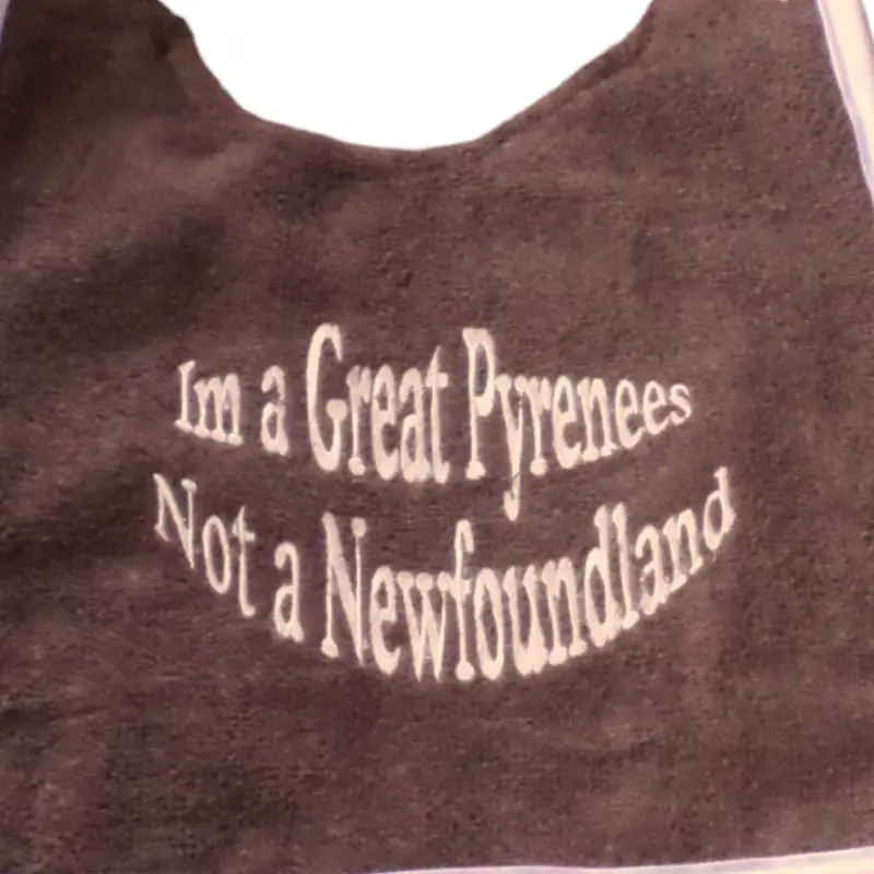 Pyrenean Mountain Dog Bib personalised- Various sizes: im great pyrenees