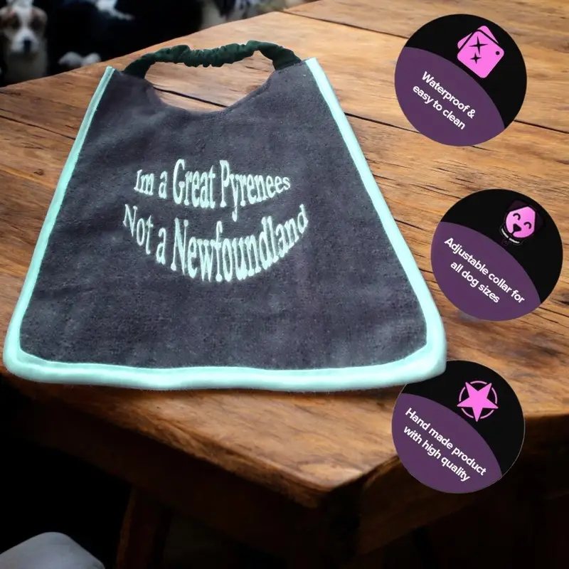 Pyrenean Mountain Dog Bib personalised- Various sizes: im great pyrenees