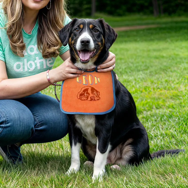 Customisable Saint Bernard Drool Bib: leon