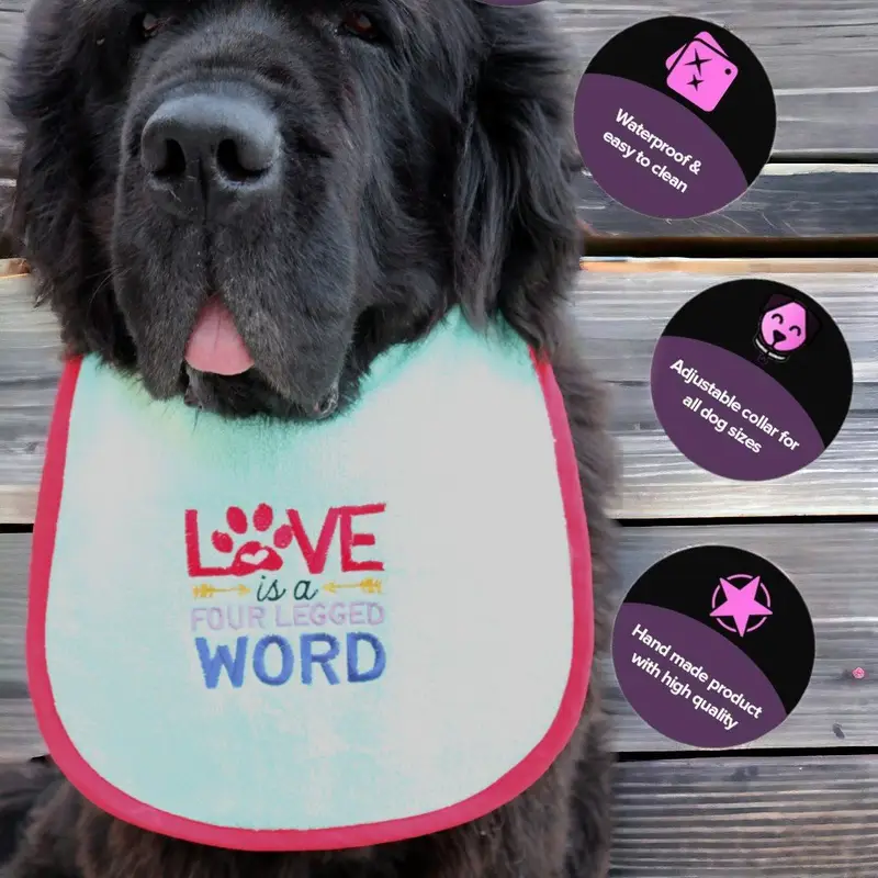 Love is a 4 legged word dog bib, photo 8
