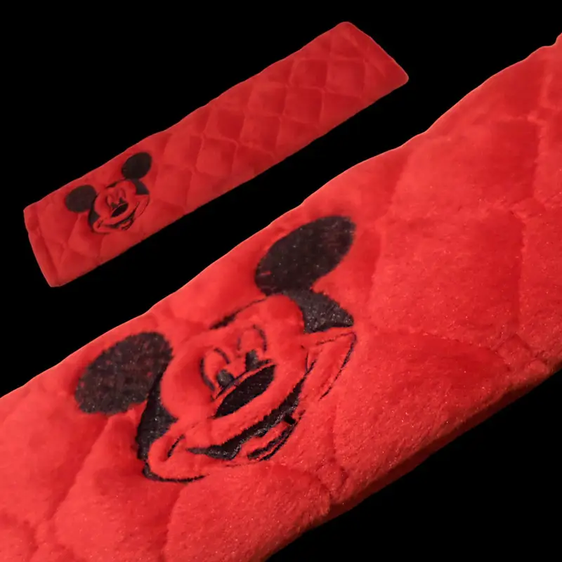 Cartoon Mouse Embroidered Personalised Seat Belt Covers (Pair): mickey seatblets