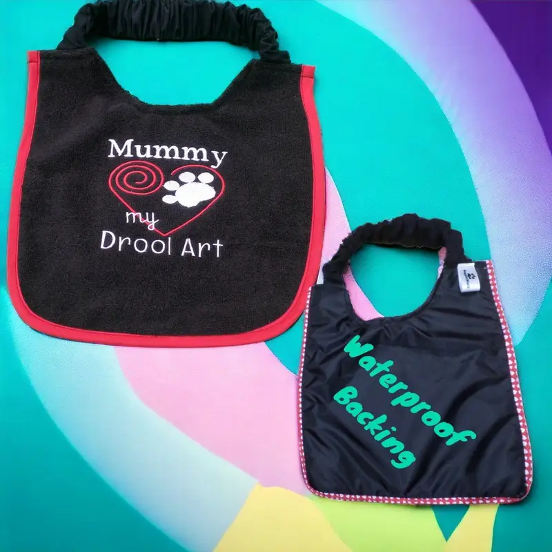 Mummy love my drool art dog bib: mommy drool art