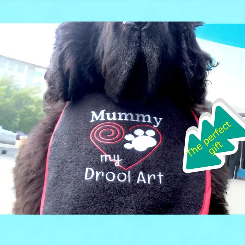 Mummy love my drool art dog bib: mommy drool art
