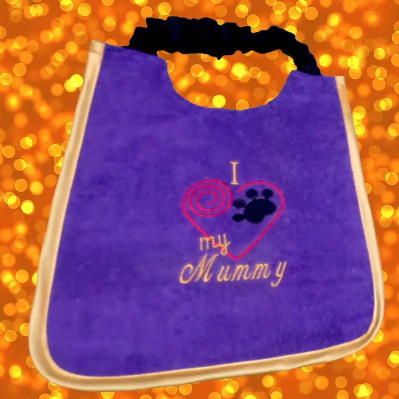 I Love my mummy with paw & heart dog bib (3 col embroidery), photo 5