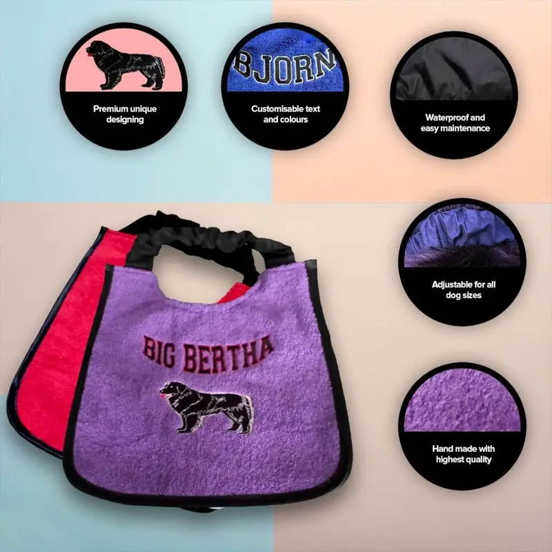 Personalised Newfoundland Dog Drooling Bib: newfy