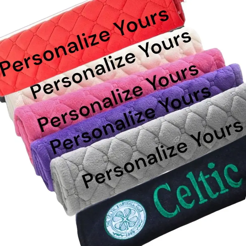 Football Fan Personalised Seat Belt Cover: patterned