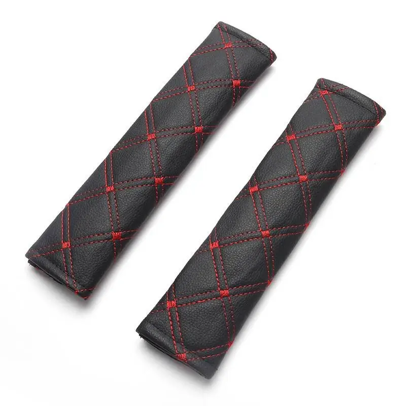 Faux Leather seat Belt Covers (Pair) personalised with name: patterned seat belts