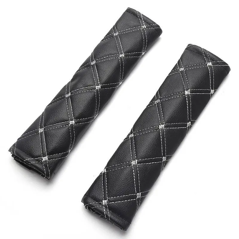 Faux Leather seat Belt Covers (Pair) personalised with name: patterned seatbelts