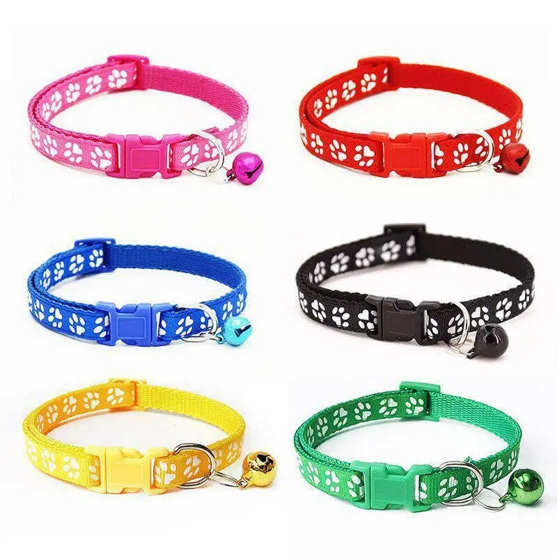 Paw Print Pet Collar with Bell (yellow), photo 5